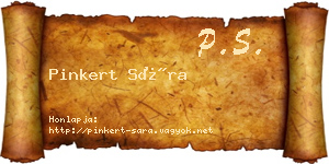Pinkert Sára névjegykártya
